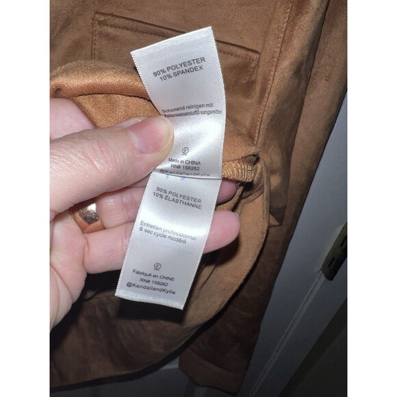 Kendall + Kylie Cropped jacket womens Sz L faux suede button front boho western - Picture 7 of 9